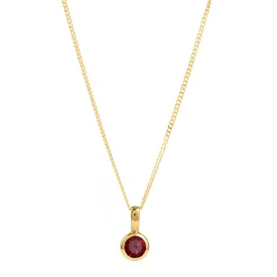 Charlotte's Web Jewellery Women's January Birthstone Charm Gold Necklace - Garnet
