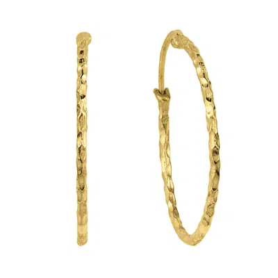 Charlotte's Web Jewellery Women's Jodhpur Gold Hammered Hoop Earrings