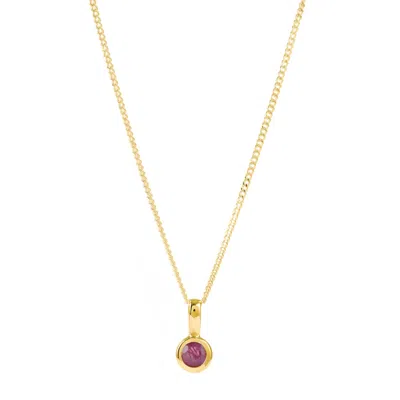Charlotte's Web Jewellery Women's July Birthstone Charm Gold Vermeil Necklace - Ruby