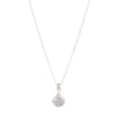 Charlotte's Web Jewellery Women's June Birthstone Charm Silver Necklace - Moonstone