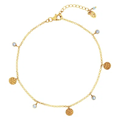 Charlotte's Web Jewellery Women's Lakshmi Gold Vermeil Anklet - Blue Topaz