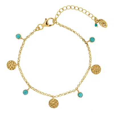 Charlotte's Web Jewellery Women's Lakshmi Gold Vermeil Bracelet - Turquoise