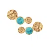 Charlotte's Web Jewellery Women's Lakshmi Gold Vermeil Stud Earrings - Turquoise In Gold