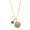 Charlotte's Web Jewellery Women's Lakshmi Hammered Disc Gold Vermeil Necklace With Turquoise Charm In Gold