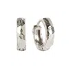 Charlotte's Web Jewellery Women's Lakshmi Silver Hammered Huggie Hoop Earrings In Silver