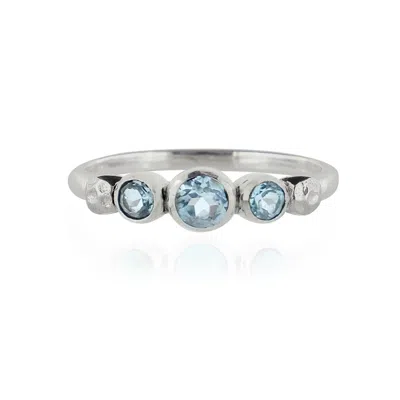 Charlotte's Web Jewellery Women's Lakshmi Silver Ring - Blue Topaz