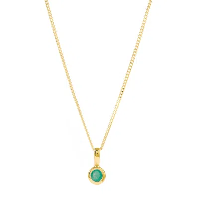Charlotte's Web Jewellery Women's May Birthstone Charm Gold Vermeil Necklace - Emerald