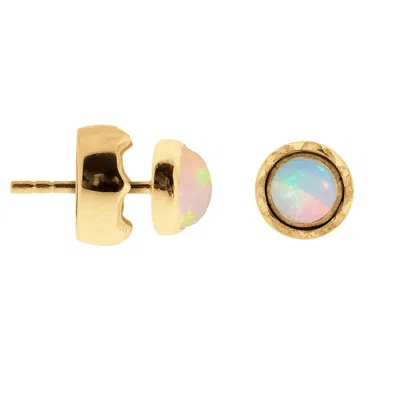 Charlotte's Web Jewellery Women's Maya Gold Stud Earrings - Opal