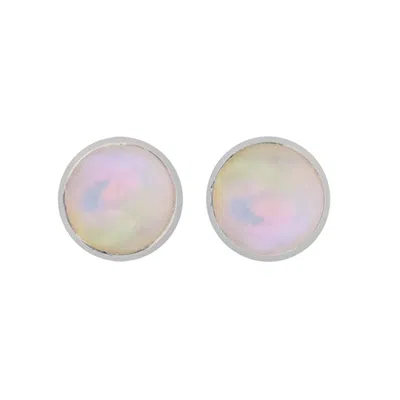 Charlotte's Web Jewellery Women's Maya Interchangeable Silver Stud Earrings - Opal