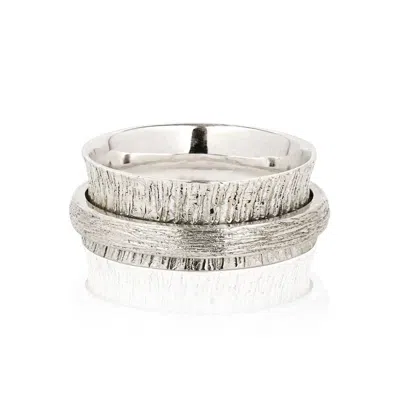 Charlotte's Web Jewellery Women's Nature Gratitude Silver Spinning Ring