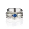 Charlotte's Web Jewellery Women's Nature Ocean Silver Spinning Ring - Kyanite