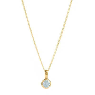 Charlotte's Web Jewellery Women's November Birthstone Charm Gold Vermeil Necklace - Blue Topaz
