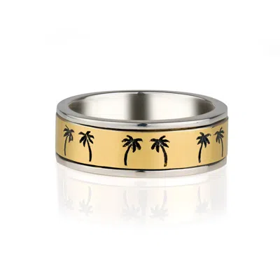 Charlotte's Web Jewellery Women's Oasis Palm Silver Mixed Spinning Ring