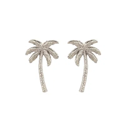 Charlotte's Web Jewellery Women's Oasis Palm Silver Stud Earrings