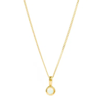 Charlotte's Web Jewellery Women's October Birthstone Charm Gold Necklace - Opal