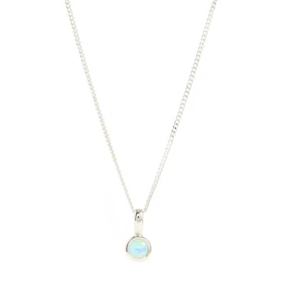 Charlotte's Web Jewellery Women's October Birthstone Charm Silver Necklace - Opal
