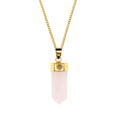 Charlotte's Web Jewellery Women's Open Heart Crystal Gold Pendant Necklace - Rose Quartz