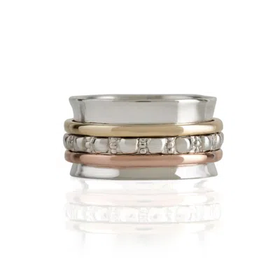 Charlotte's Web Jewellery Women's Orange / Silver Maharani Spin And Wish Silver Spinning Ring In Multi