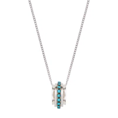 Charlotte's Web Jewellery Women's Parvati Silver Spinning Necklace - Turquoise