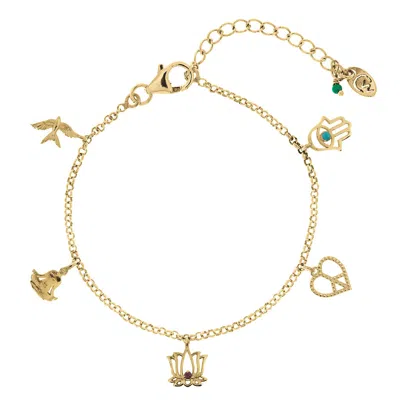 Charlotte's Web Jewellery Women's Peace, Love And Freedom Gold Vermeil Bracelet
