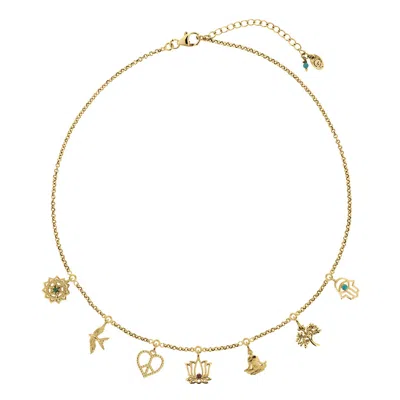 Charlotte's Web Jewellery Women's Peace, Love And Freedom Gold Vermeil Charm Necklace