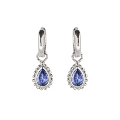 Charlotte's Web Jewellery Women's Purple / Silver December Birthstone Sterling Silver Huggie Hoops - Tanzanite