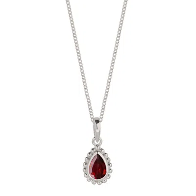 Charlotte's Web Jewellery Women's Red / Silver January Birthstone Sterling Silver Necklace - Garnet In Multi