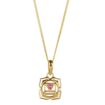Charlotte's Web Jewellery Women's Root Chakra Gold Vermeil Necklace - Ruby