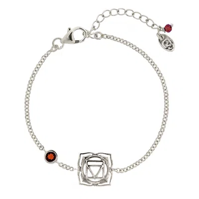 Charlotte's Web Jewellery Women's Root Chakra Silver Bracelet - Garnet