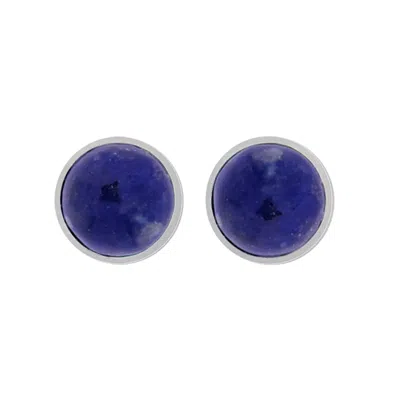 Charlotte's Web Jewellery Women's Silver / Blue Maya Interchangeable Silver Stud Earrings - Lapis Lazuli In Multi