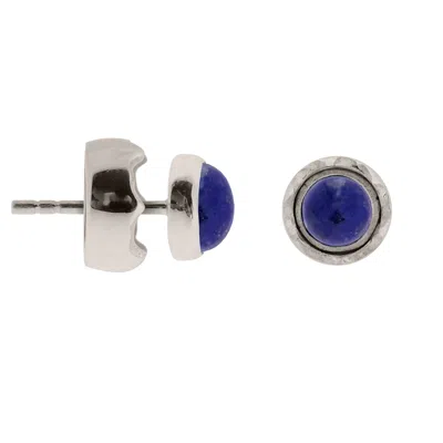 Charlotte's Web Jewellery Women's Silver / Blue Maya Silver Stud Earrings - Lapis Lazuli In Multi