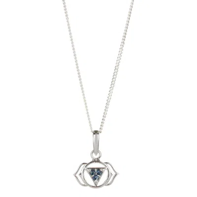 Charlotte's Web Jewellery Women's Silver / Blue Third Eye Chakra Silver Necklace - Sapphire In Multi