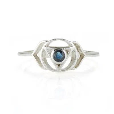 Charlotte's Web Jewellery Women's Silver / Blue Third Eye Chakra Silver Ring - Sapphire In Multi