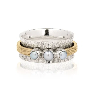 Charlotte's Web Jewellery Women's Silver / Gold / White Nature Purity Silver Spinning Ring