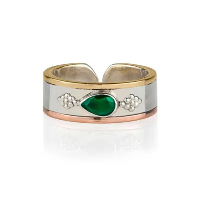 Charlotte's Web Jewellery Women's Silver / Green Amara Bliss Silver Midi / Toe Ring - Green Onyx In Multi