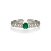 Charlotte's Web Jewellery Women's Silver / Green Lalita Silver Midi / Toe Ring - Green Onyx In Multi