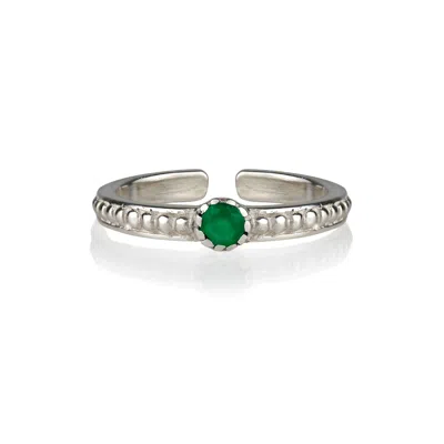 Charlotte's Web Jewellery Women's Silver / Green Lalita Silver Midi / Toe Ring - Green Onyx In Multi