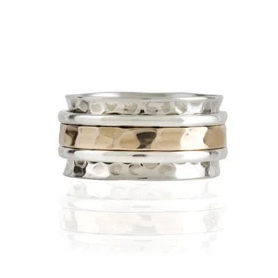 Charlotte's Web Jewellery Women's Silver / Orange Karma Fortune Silver Spinning Ring In Multi