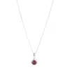 Charlotte's Web Jewellery Women's Silver / Red July Birthstone Charm Silver Necklace - Ruby In Multi