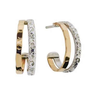 Charlotte's Web Jewellery Women's Silver / Yellow Aura Magic Silver Hoop Earrings In Multi