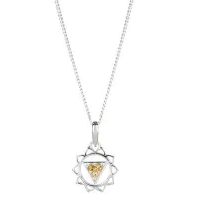 Charlotte's Web Jewellery Women's Solar Plexus Chakra Silver Necklace - Citrine