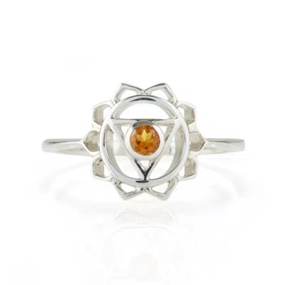 Charlotte's Web Jewellery Women's Solar Plexus Chakra Silver Ring - Citrine