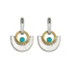 Charlotte's Web Jewellery Women's Sundar Fan Silver Huggie Hoop Earrings - Turquoise