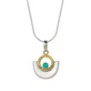 Charlotte's Web Jewellery Women's Sundar Fan Silver Pendant Necklace - Turquoise