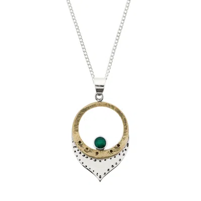 Charlotte's Web Jewellery Women's Sundar Silver Pendant Necklace - Green Onyx