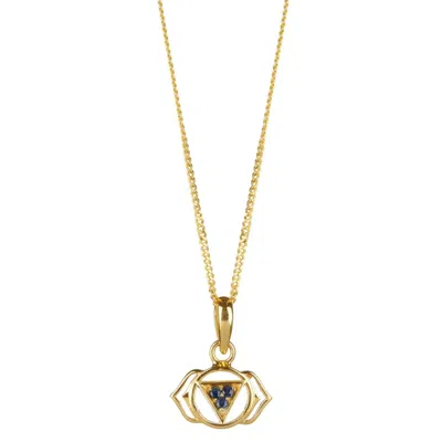 Charlotte's Web Jewellery Women's Third Eye Chakra Gold Vermeil Necklace - Sapphire