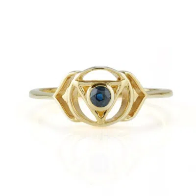 Charlotte's Web Jewellery Women's Third Eye Chakra Gold Vermeil Ring - Sapphire