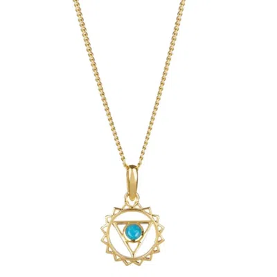 Charlotte's Web Jewellery Women's Throat Chakra Gold Vermeil Necklace - Turquoise