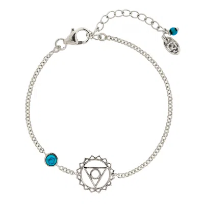 Charlotte's Web Jewellery Women's Throat Chakra Silver Bracelet - Turquoise
