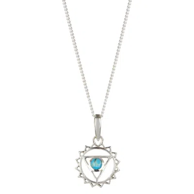 Charlotte's Web Jewellery Women's Throat Chakra Silver Necklace - Turquoise